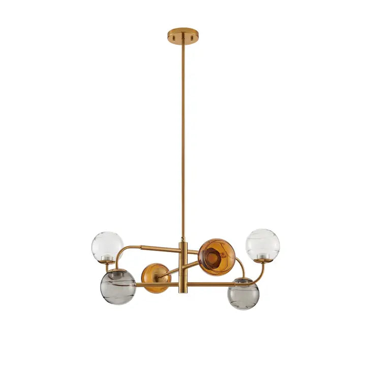 16.7in Brushed Gold LED Pendant – Dimmable Fixture