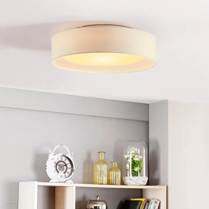 Naomi Flush Mount – Beige Exterior, White Interior