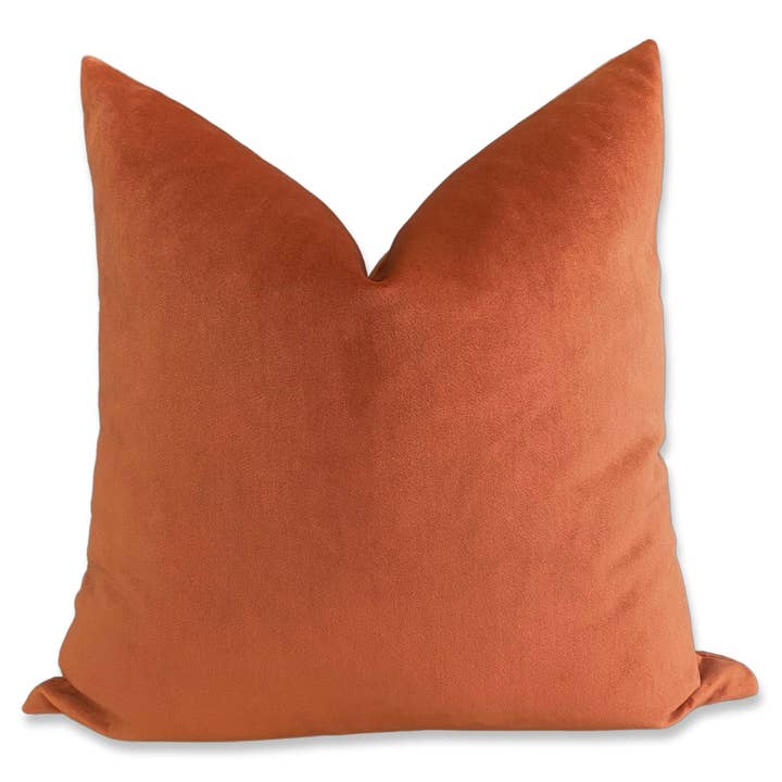 Plush Velvet Pillow Cover - Terracotta (20x20 or 12x20)