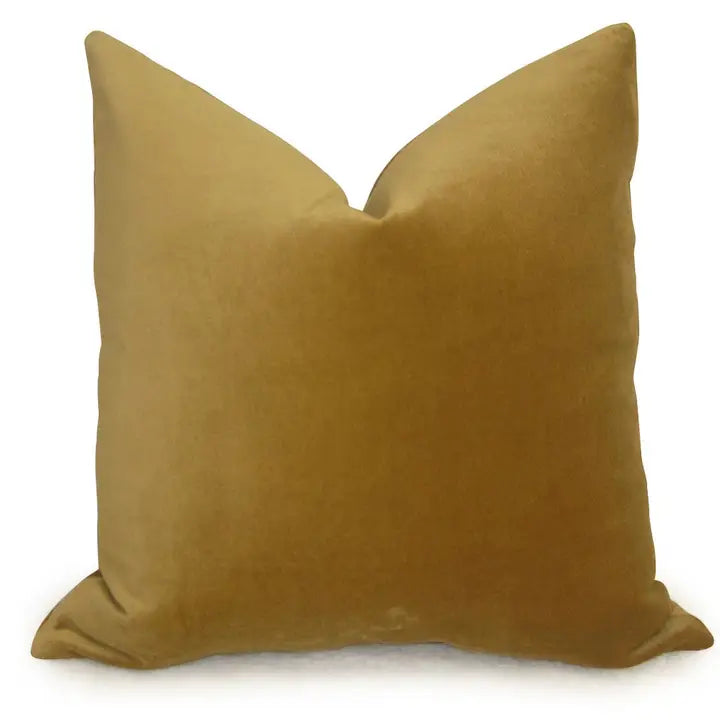 Gold Velvet Pillow Cover – 20x20 or 12x20, Designer Made