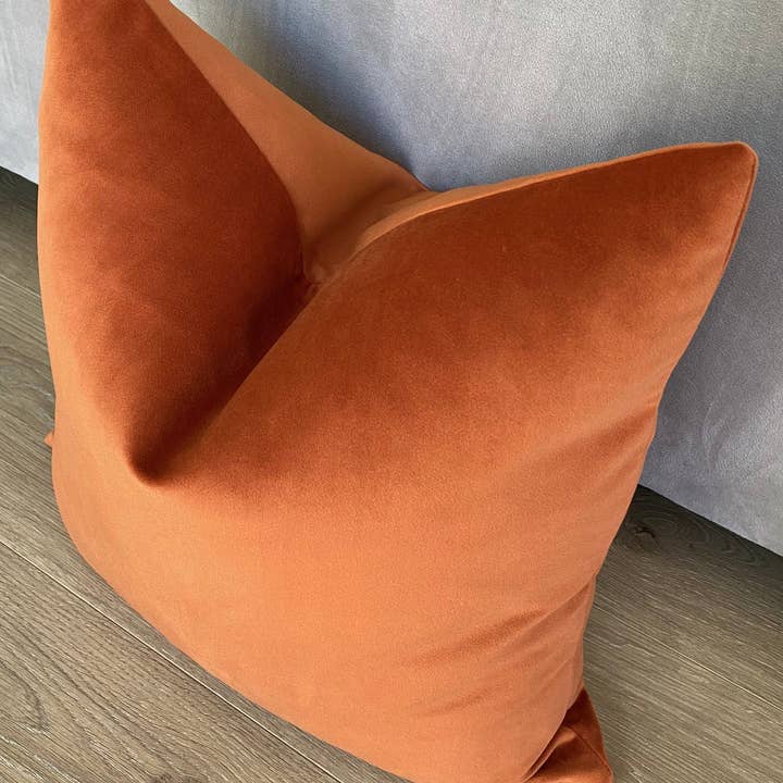 Plush Velvet Pillow Cover - Terracotta (20x20 or 12x20)