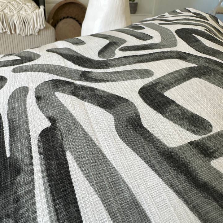 Labyrinth Pillow Cover - Black (20x20 or 12x20)