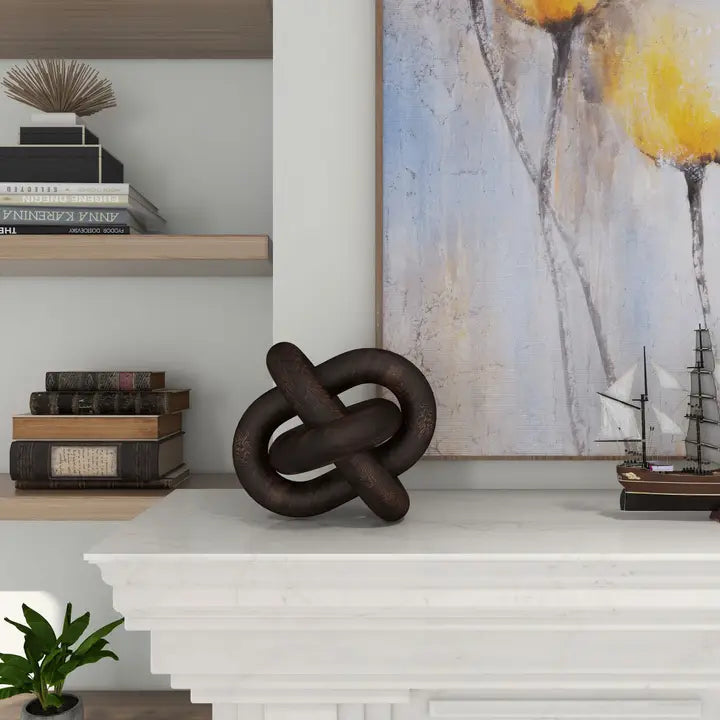Wholesale Daxton Decorative Wood Sculpture, Large Dark Brown